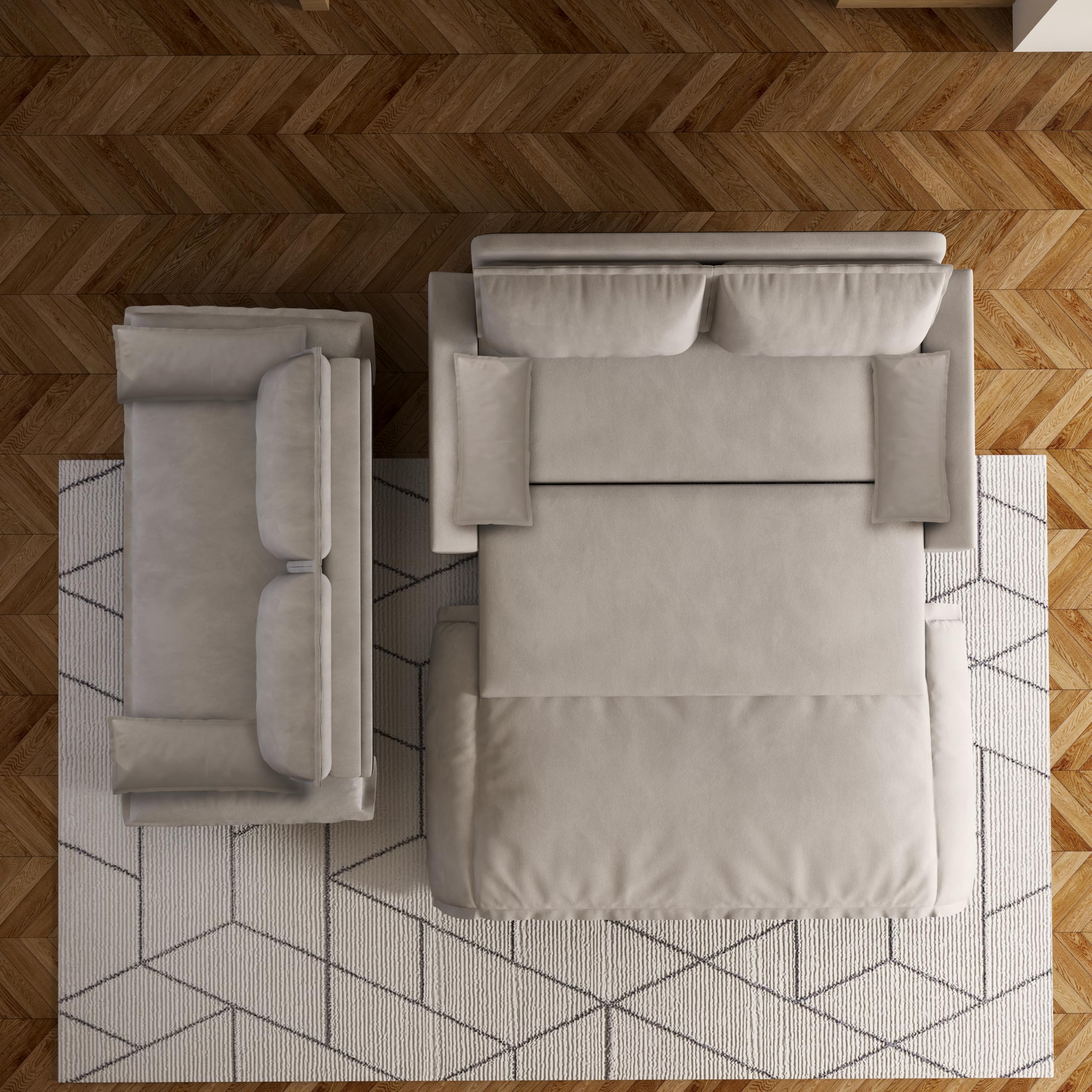 Photo 1 of similar to stock-------missing pieces---------------selling for parts only ------------------------3 in 1 Queen Convertible Sofabed Modern Oversized Loveseat Pull Out Sleeper Couch Bed W/Pillows Armrests, Queen Size Sleeper Sofa Bed Velvet Upholstered Clo