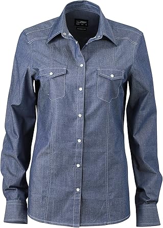 ladies denim shirts amazon