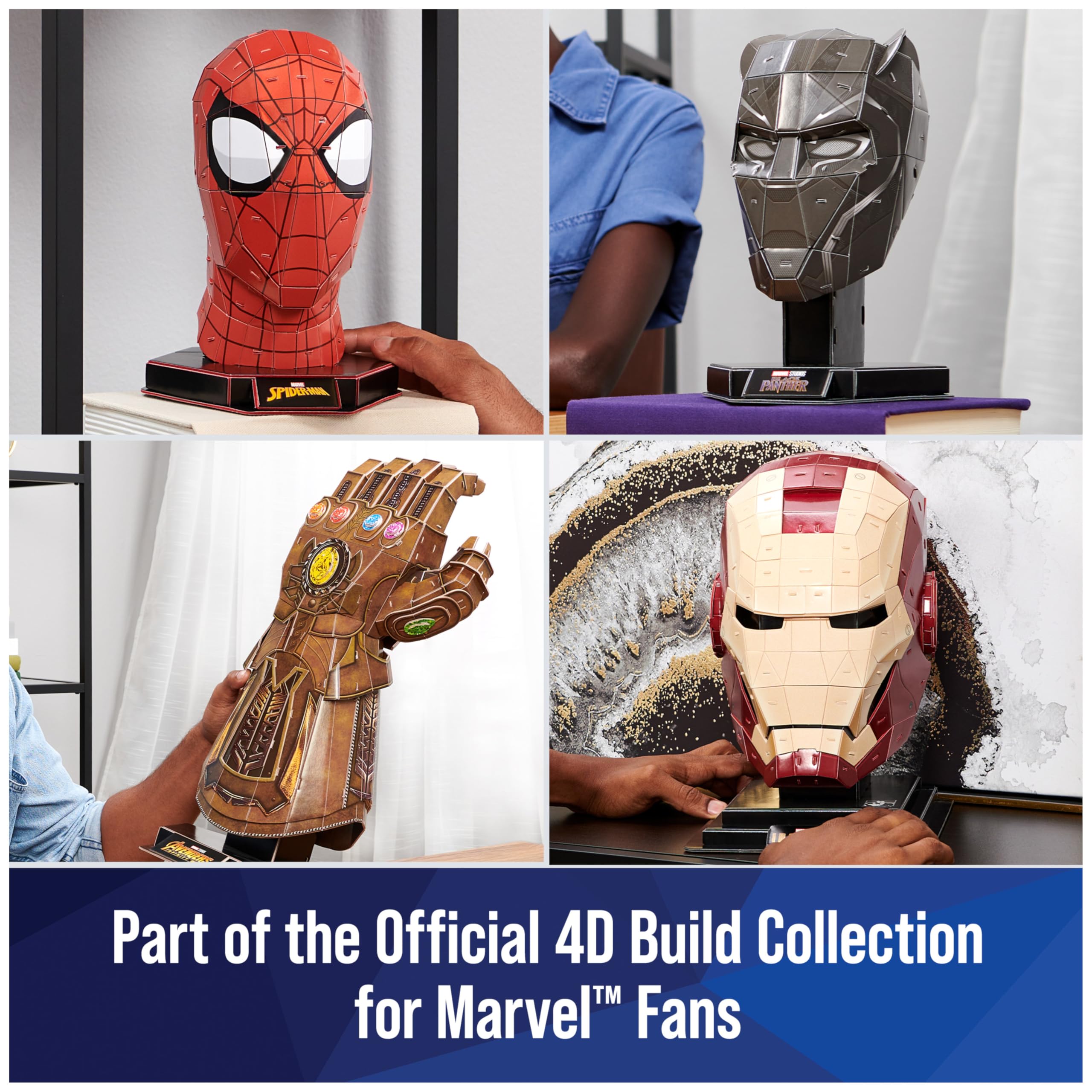 4D Build, Marvel Mjolnir Thor Hammer 3D Puzzle Model Kit with Stand 87 Pcs | Thor Desk Decor | Building Toys | 3D Puzzles for Adults & Teens 12+