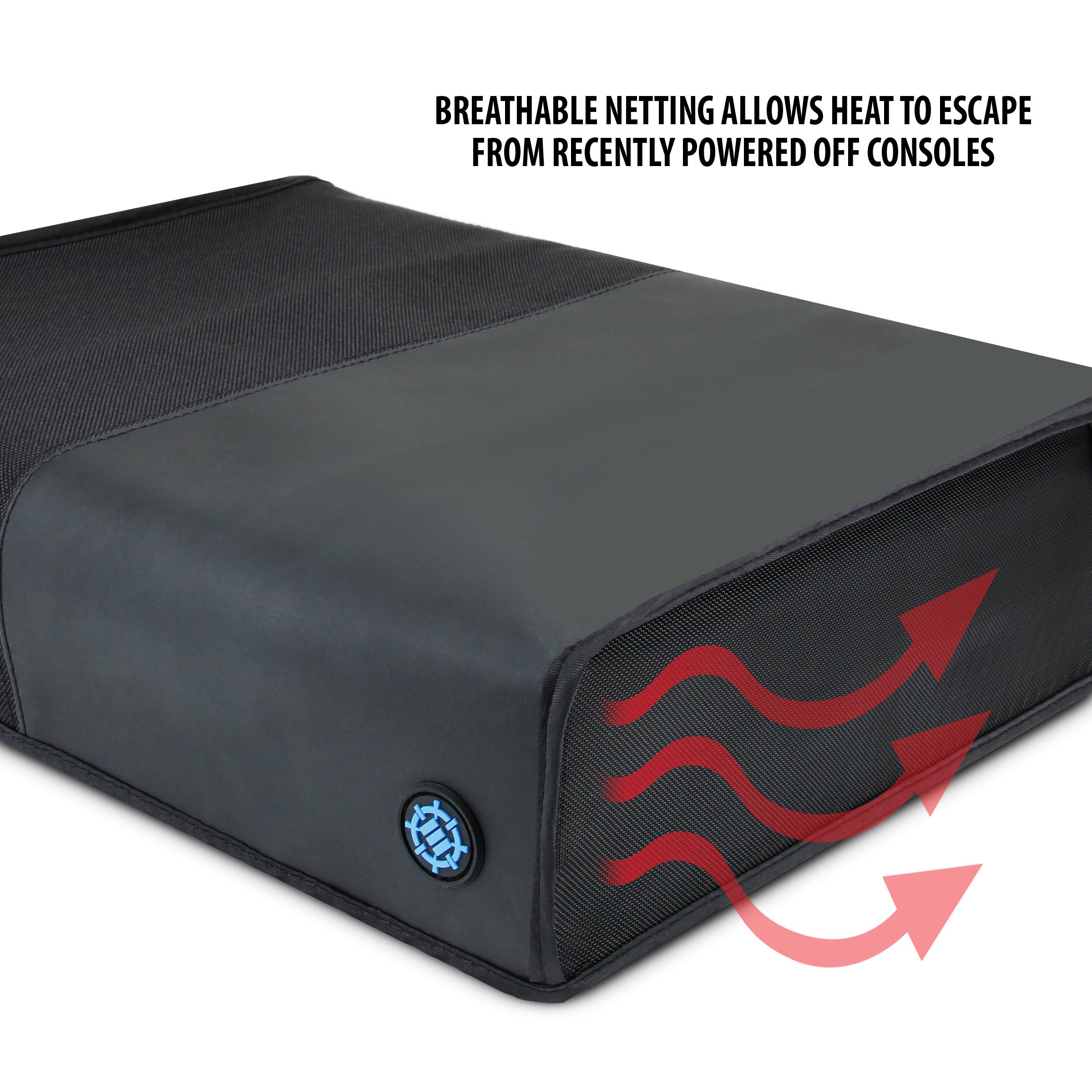 ENHANCE Xbox One Console Cover Protector - Dust Cover with Breathable Design for Rapid Heat Release , Complete Rear Port Access , Form-Fitting Design and Reinforced Construction (Black , Horizontal)