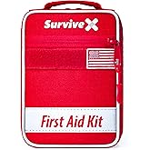 SurviveX Small First Aid Kit for Car, Travel & Home - Emergency Kit for Hiking, Camping, Backpacking and Outdoor Adventures -
