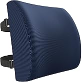 FORTEM Lumbar Support Pillow for Office Chair, Lumbar Support Pillow for Car, Back Rest for Gaming, Memory Foam Pillow, Desk Chair Cushion, Breathable & Washable Cover, Adjustable Straps