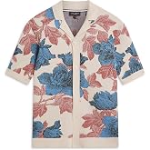 Ted Baker Men's Heavyweight Knit Short Sleeve Top- Textured Elevated Casual Shirt