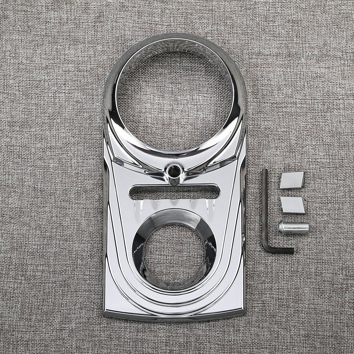 XMT-MOTO Dash Panel Insert Cover Die Cast Sculpted For Harley Dyna Softail Fat Boy(1 PCS,Chrome)