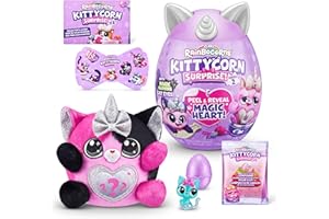 Rainbocorns Kittycorn Surprise Series 2 (Calico Cat) by ZURU, Collectible Plush Stuffed Animal, Surprise Egg, Sticker Pack, Slime, Ages 3+ for Girls, Children