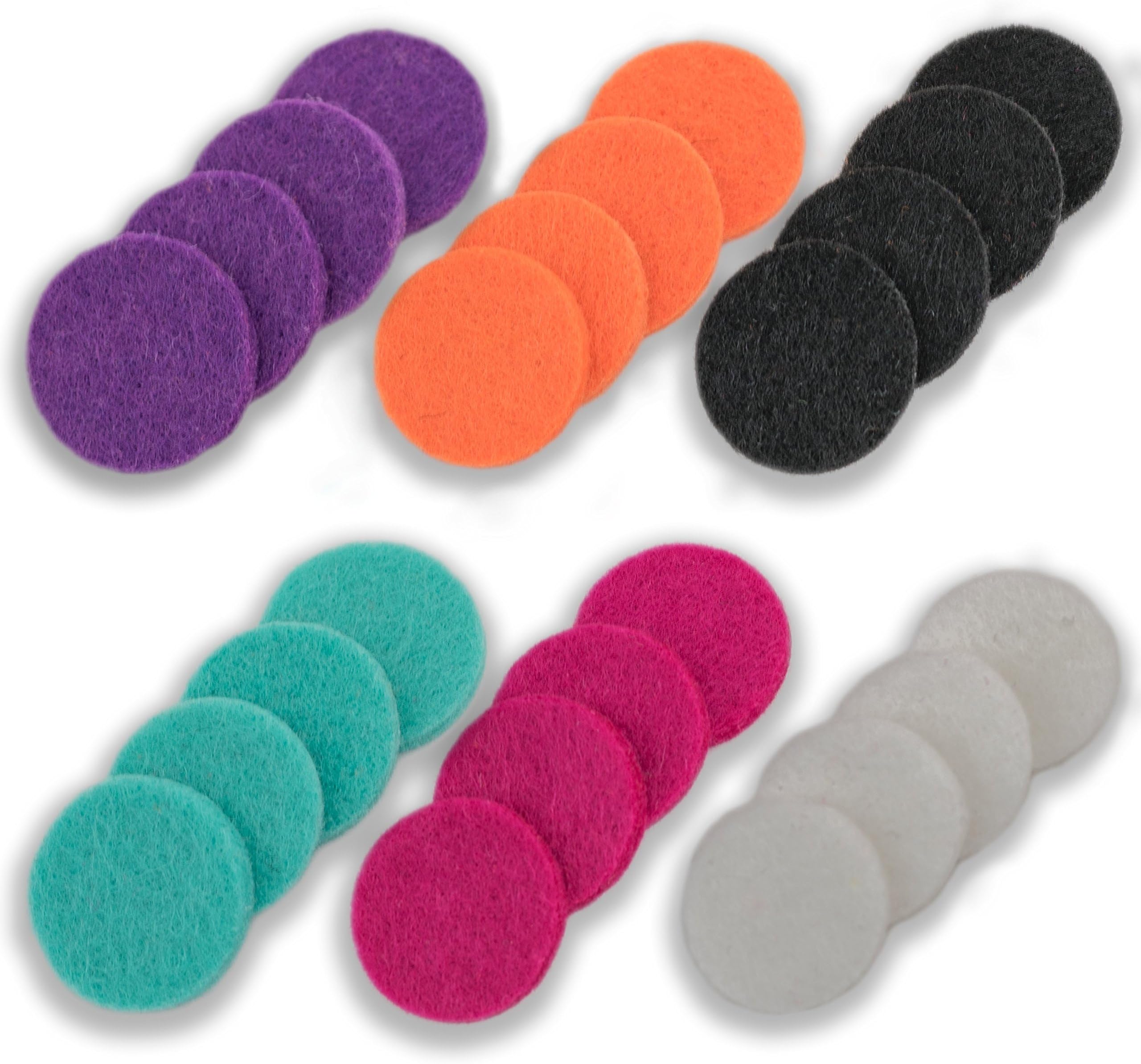 (24) Pack Aromatherapy Essential Oil Diffuser Necklace & Locket Refill Pads - (6) Assorted Colors Thick Absorbent - For Earth Spirit Village Essential Oil Diffuser Pendants (Assorted 6 Colors)