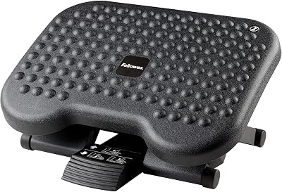 Apoio de pés ergonómico Everyday Plus com base antiderrapante - Apoio de pés de secretária - para escritório e casa - Preto