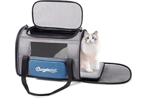BurgeonNest Cat Carrier, Airline Approved Dog Carrier, Soft Sided Cat Pet Carrier for Small Medium Cats Dogs Under 15 lbs wit
