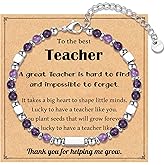 IKIATY Teacher Appreciation Gifts, Personalized Teacher Bracelet Gifts for Women, Birthday Graduation Christmas Gifts for Teacher