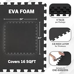 EVA Foam Mat Tiles 4-Pack - 16 SQ FT of