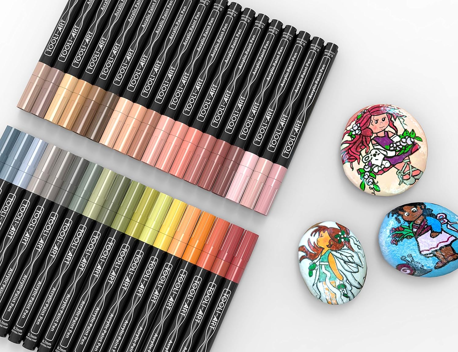 36 Acrylic Paint Pens Skin and Natural Earth Tone Marker Set for Rock Painting Canvas, Mugs, Glass, Plastic, Wood, Metal - Image 3