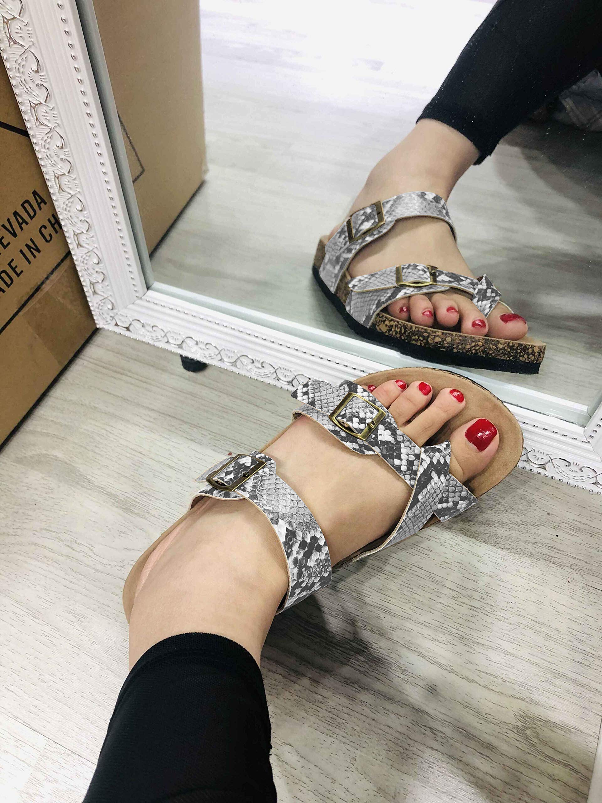 LAICIGO Women’s Gladiator Sandals Ankle Buckle Crisscross Thong Flip Flop Strappy Summer Flat Shoes (40 EU - 9 B(M) US… - Image 3