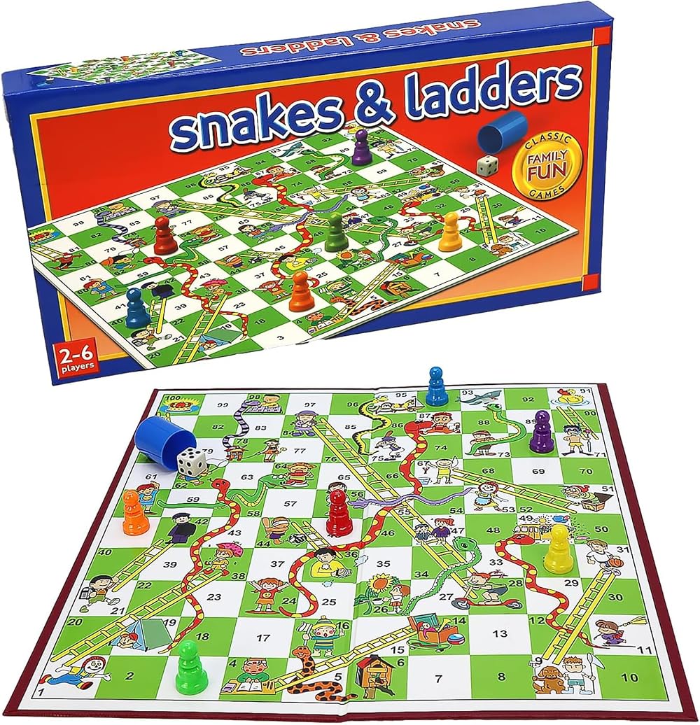 Navoys Classic Snakes & Ladders Game Foldable Board 36cm 6 Pieces