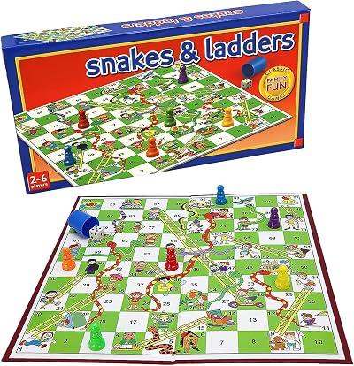 Navoys Classic Snakes & Ladders Game Foldable Board 36cm 6 Pieces