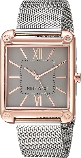 Amazon Com Nine West Women S Sunray Dial Mesh Bracelet Watch Watches