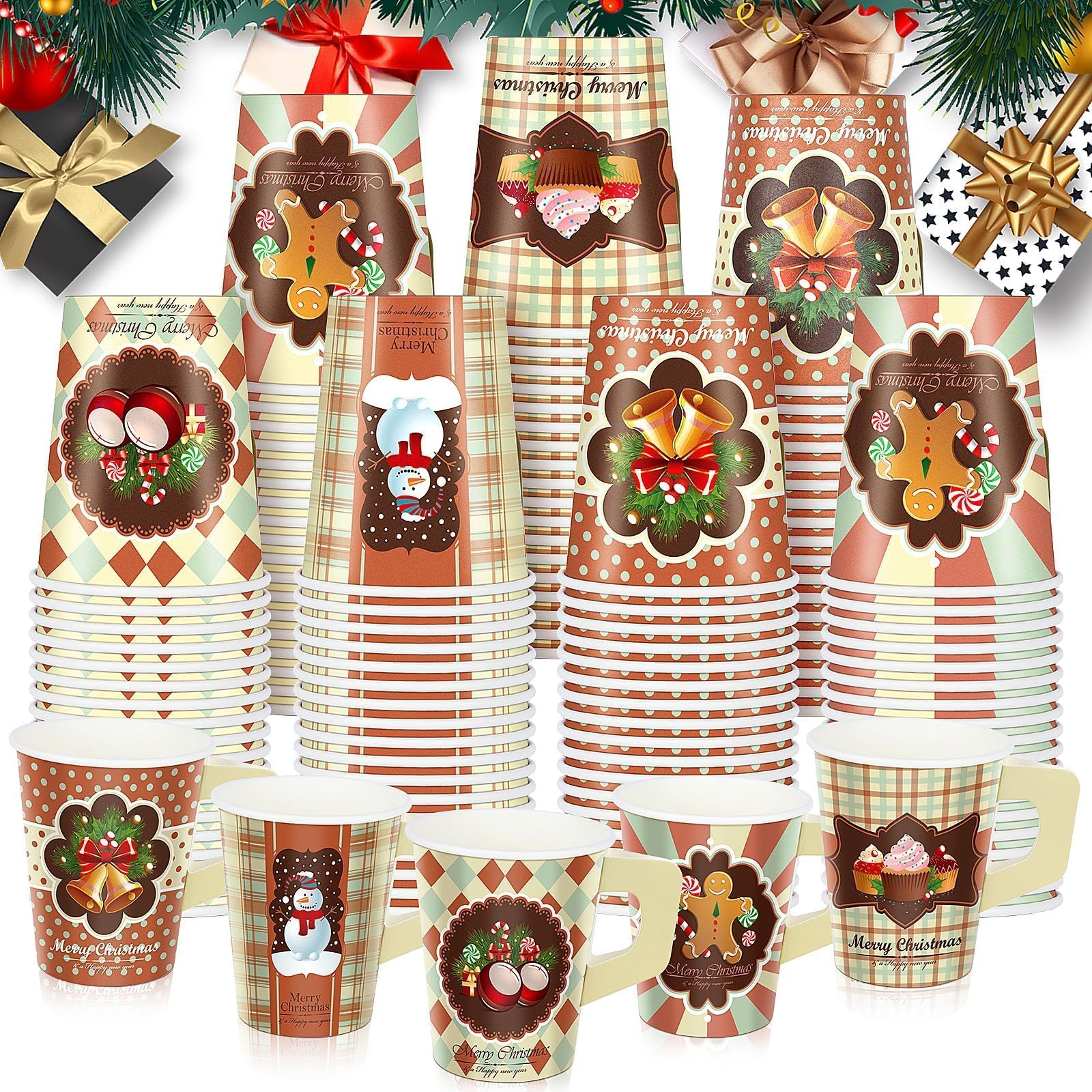 Photo 1 of **MISSING PARTS**
YLOLUL 100 Pcs Christmas Paper Cups with Handles 9oz Disposable Coffee Cups Christmas Party Hot Chocolate Red White Santa Mugs Bulk for Winter Xmas Holiday Table Decor Party Supplies (100, Classic)