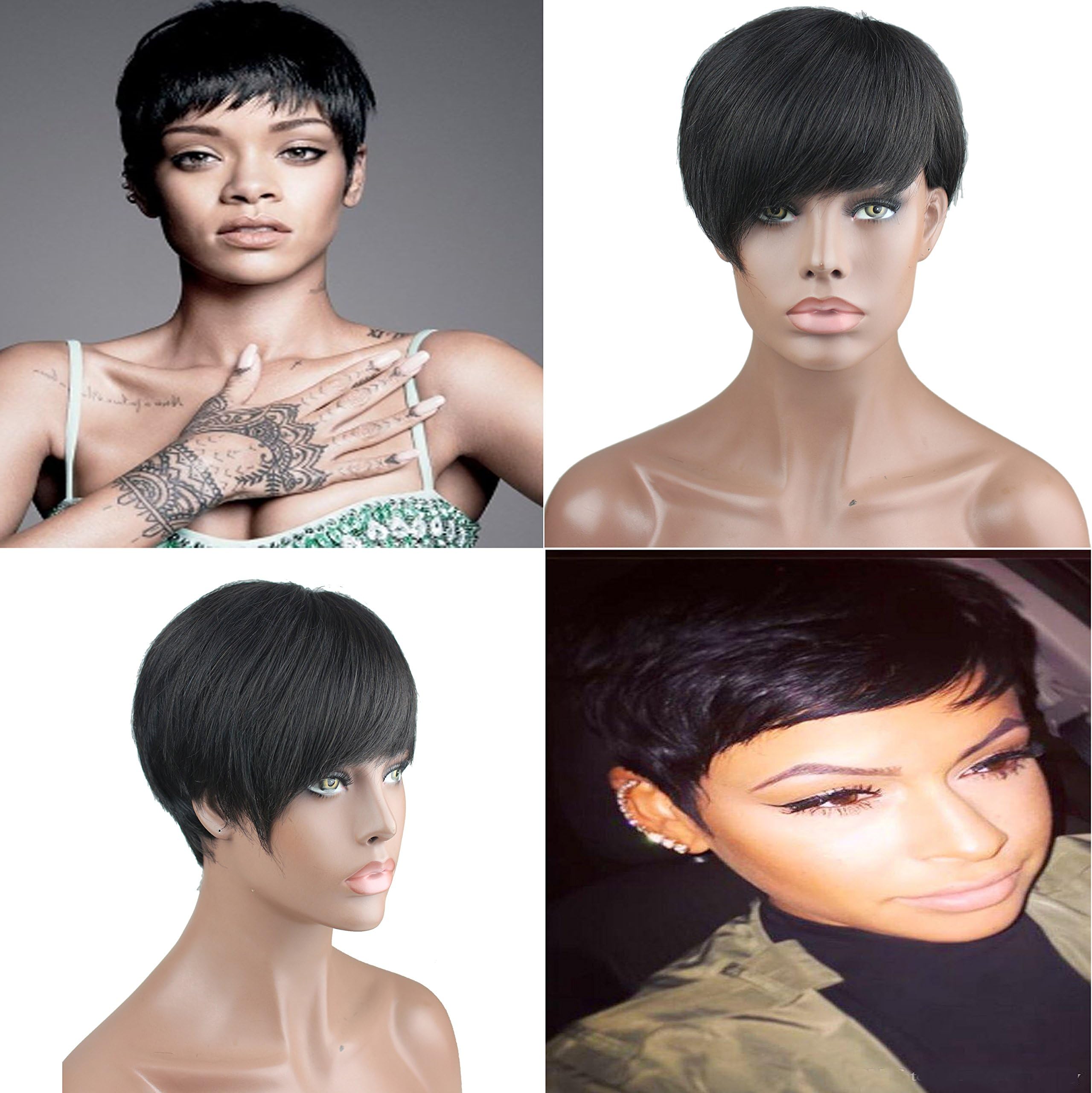 Dreambeauty Short Wigs for Women Real Human Hair Cheap Full Wigs Short Hair