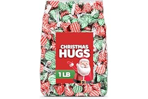 CANDYLISH Christmas Chocolate Hugs 1 LB – Red & Green Foils – Bulk Holiday Candy Bag, Individually Wrapped Chocolate Treats for Stockings, Candy Bowls, Party Favors & Holiday Baking