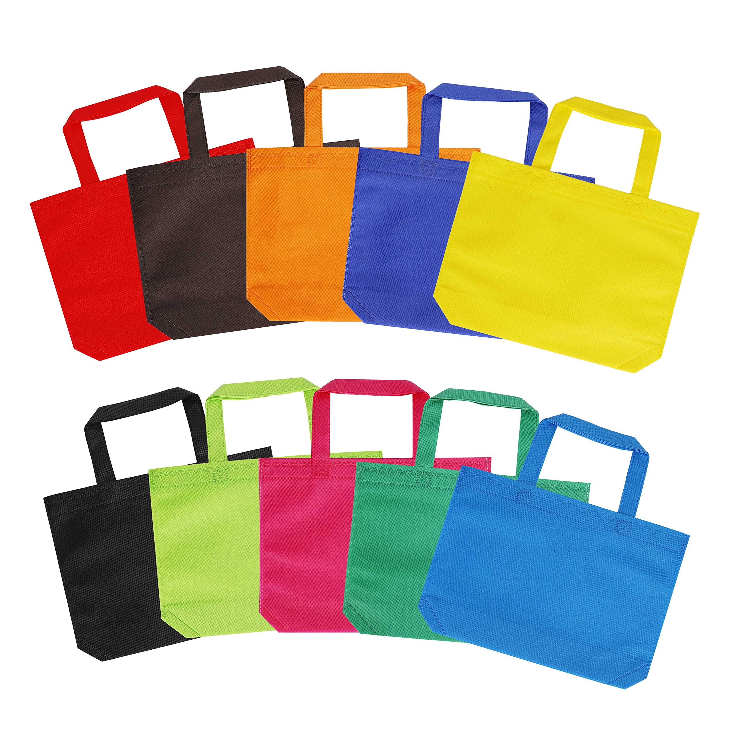HONGXIN-SHOP Party Bags Reusable Treat Bags 10 Colors Non-woven Gift Tote Bag with Handles for Kids Birthday Favors Shopping Rainbow Party 30 Pack