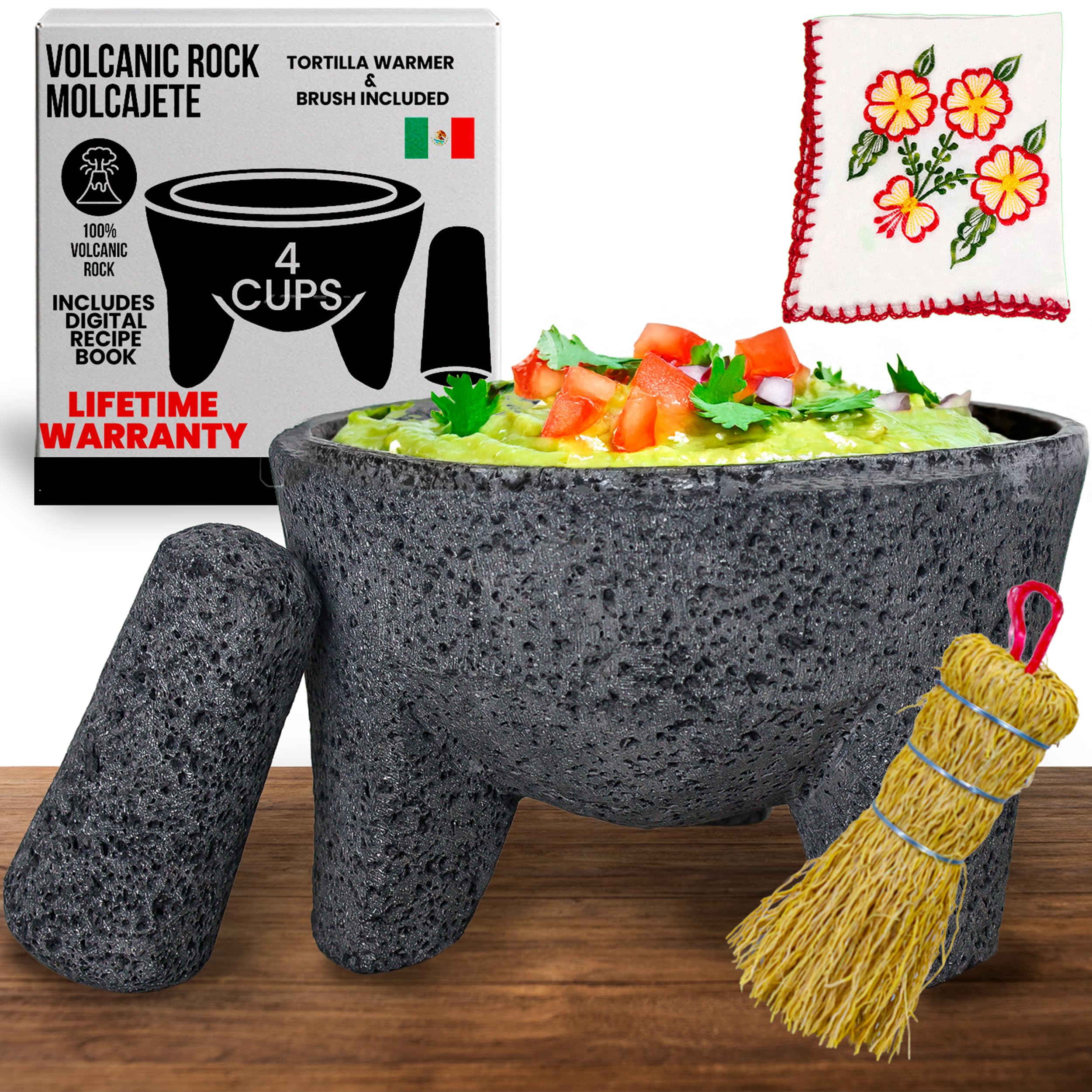 The original Molcajete Mexicano volcanic rock Handmade of Authentic Lava Rock in Mexico - Molcajete de Piedra volcanica - Molcajete Mortar Pestle molcajete bowl molcajete volcanic rock guacamole maker Image