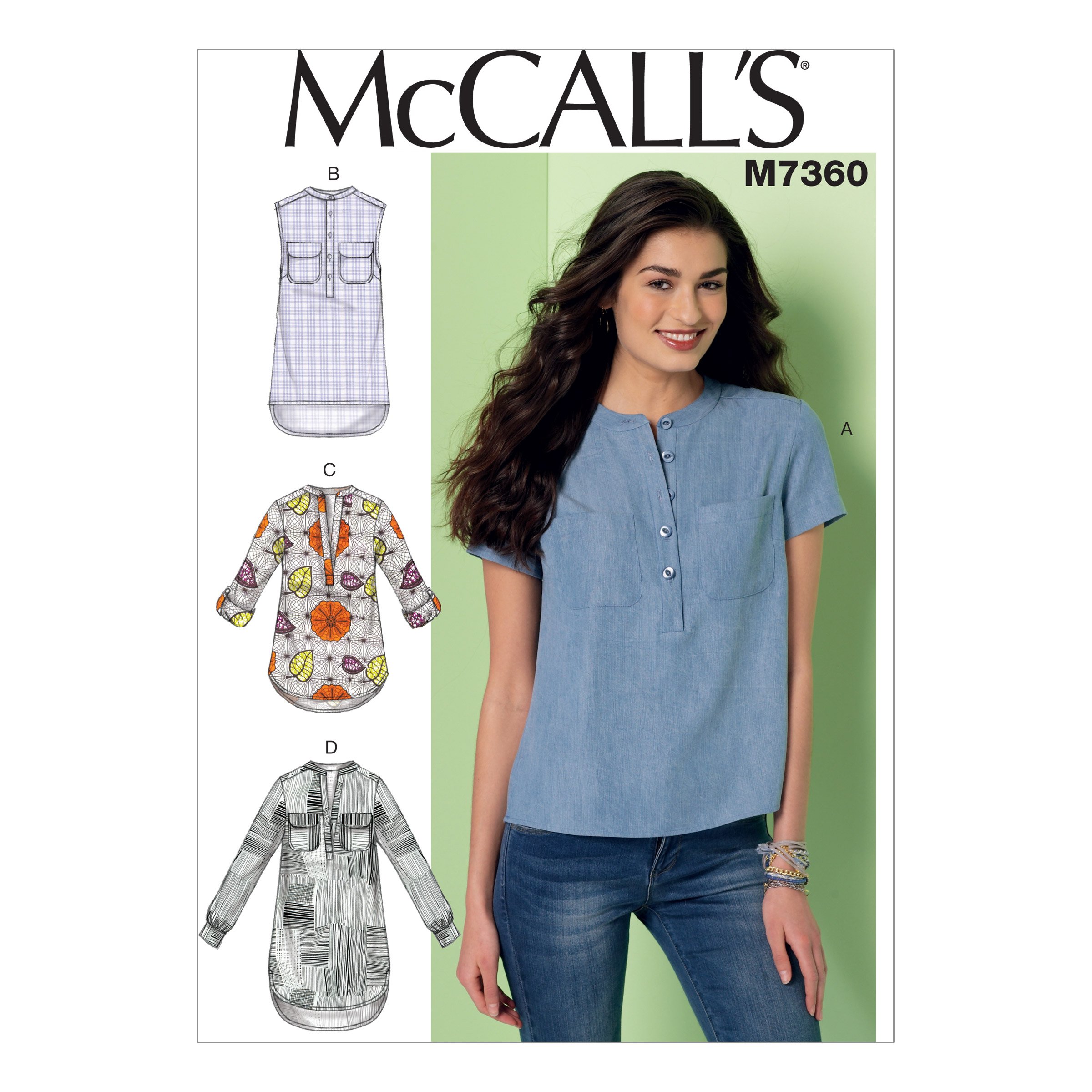 Mccall's Patterns 7360A5 Misses Tops, Size 6-14