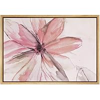 SIGNWIN Framed Canvas Print Wall Art Large Orange and Pink Flower Close Up Geometric Line Illustrations Modern Art Mid-Century Colorful Warm for Living Room, Bedroom, Office - 16