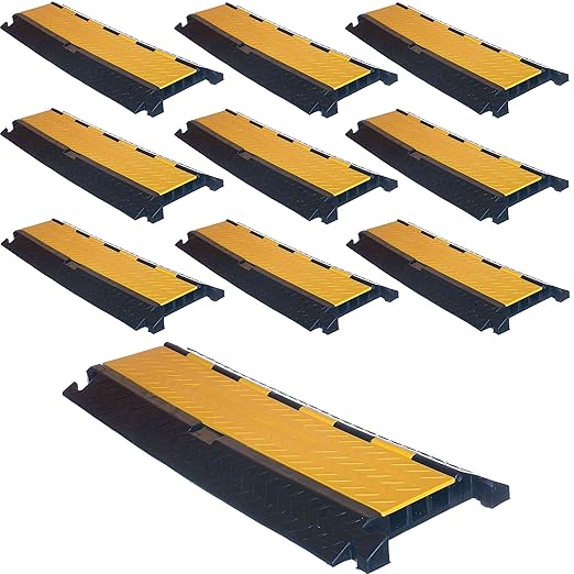 3 Kanal Kabelbrücke / Schlauchbrücke 90 x 35 x 5,5 cm für PKW & LKW (10 Stück)