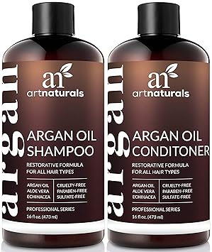 ArtNaturals Arganöl Shampoo und Conditioner Set - (2 x 16 Fl Oz/473ml) - Komplette Tägliche Pflege - Mit 100% Arganöl und Nat