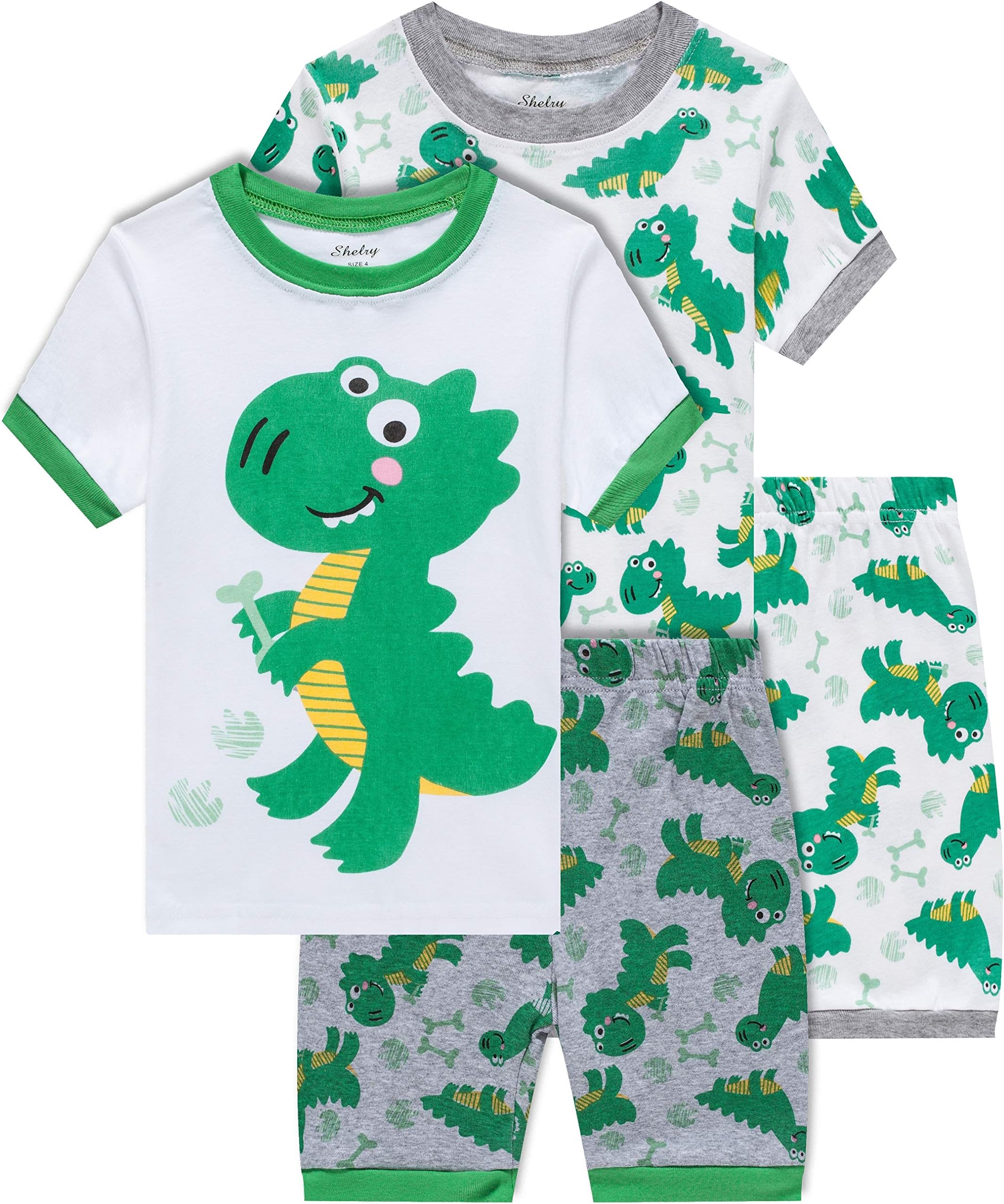 Boys Dinosaur Pajamas Children Summer Clothes 100% Cotton Kids Sleepwear