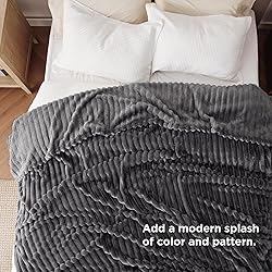 Bedsure GentleSoft Grey Full Blanket for Bed - Cozy