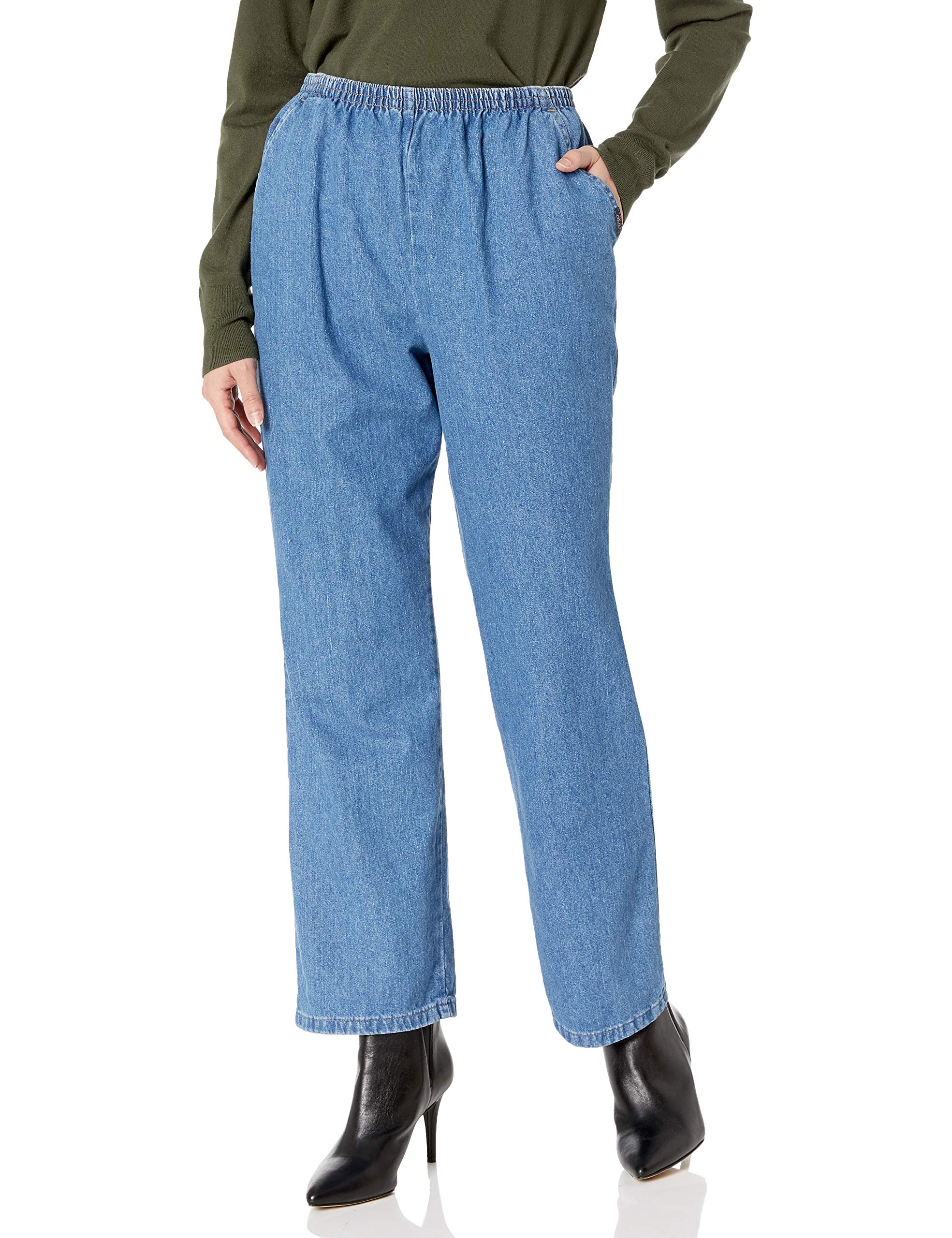Chic Classic CollectionWomen's Cotton Pull-On Pant with Elastic Waist
