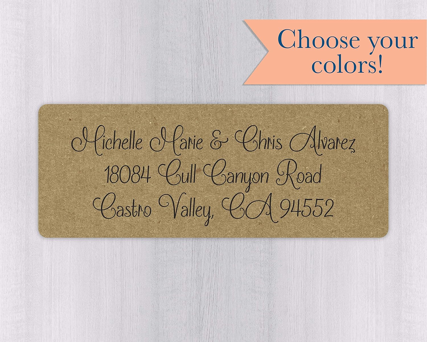 60ct Wedding Invitation Return Address Kraft