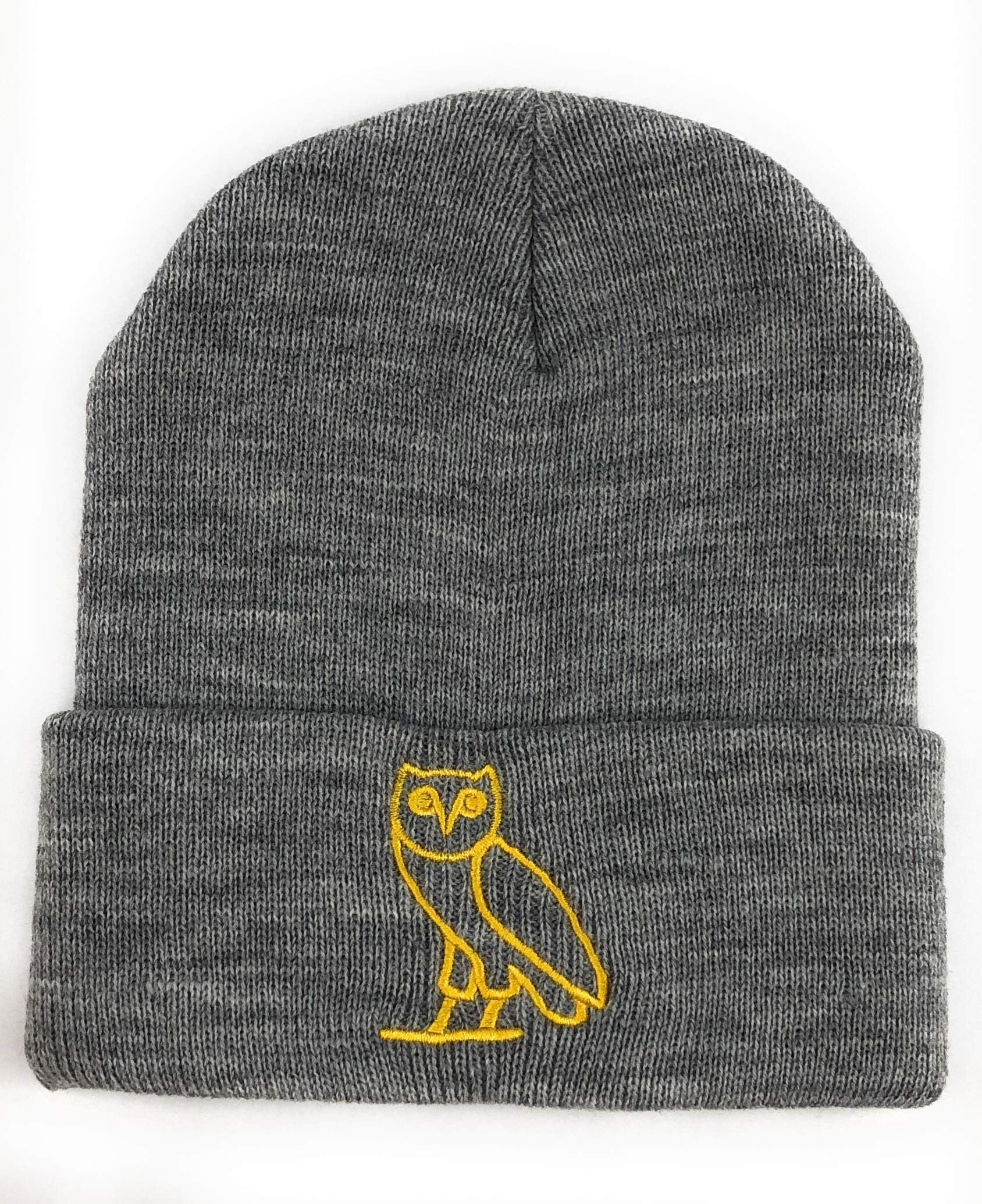 Beany Classic Golden Owl Beanie Hat Skull Cap Thick and Soft. Unisex Grey