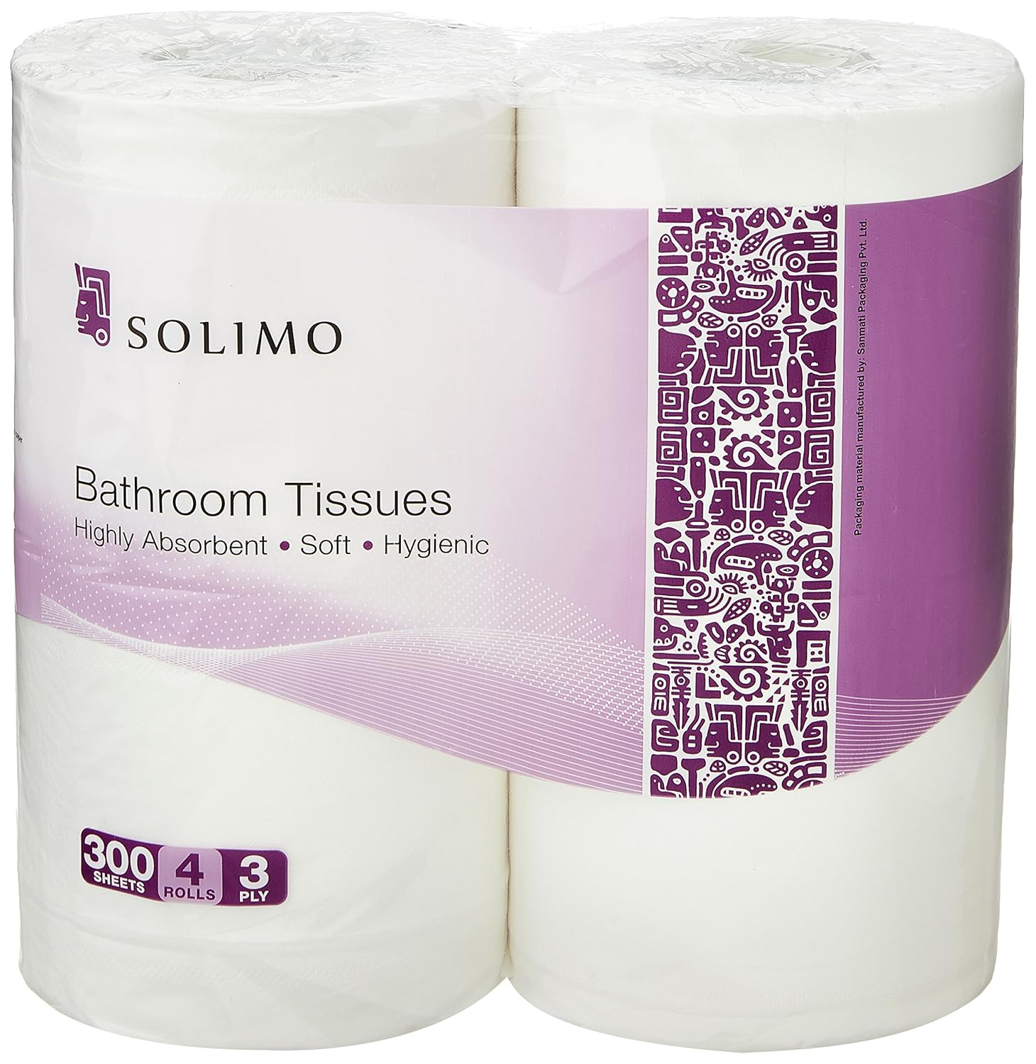 Buy Amazon Brand Solimo 3 Ply Toilet Paper Tissue Roll 4 Rolls (300