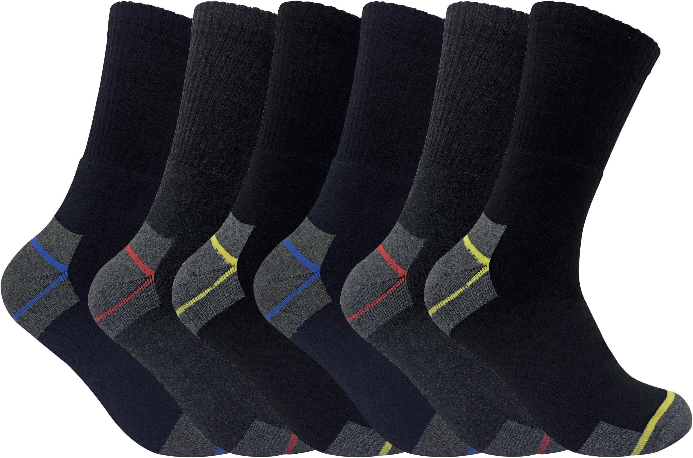 Sock Snob - 6 Pairs Mens Ultimate Long Lasting Work Socks for Steel Toe Boots 6-11 UK