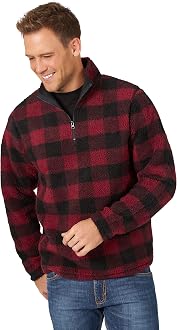 Wrangler Men's 1/4 Zip Sherpa Pullover 