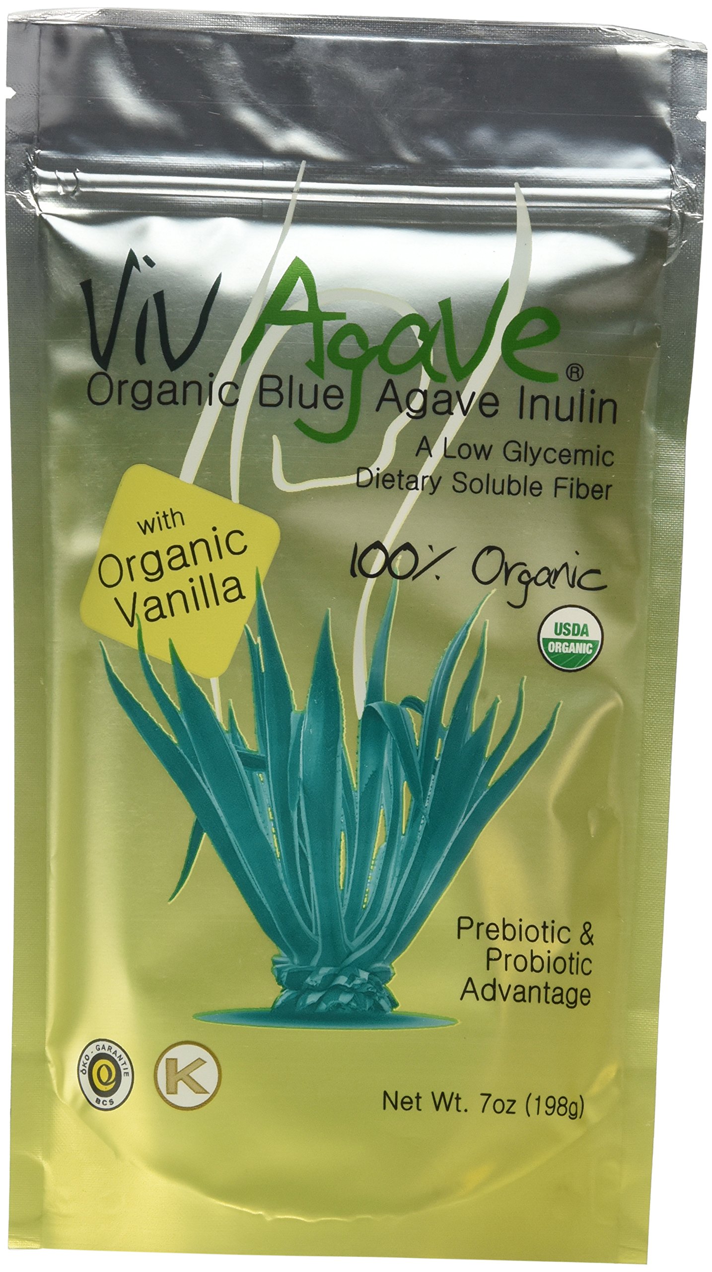 Viv Agave Organic Agave Inulin Powder, Pure Blue Agave, 7