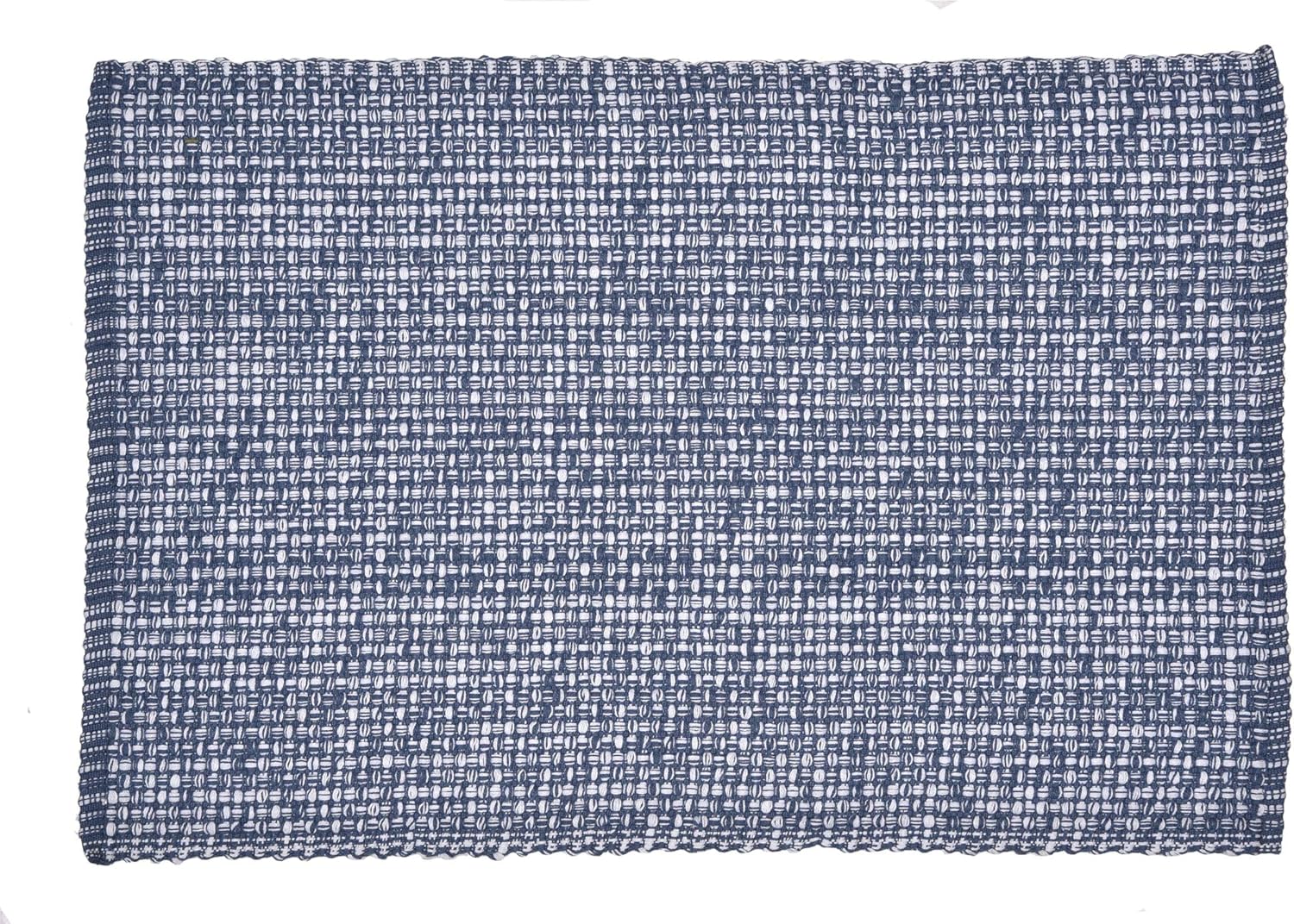 Urban Villa, 100% Cotton Two Tone Place Mats,14''x 20'' Over Sized,Set of 6,Blue/White, Every Day Use,Heavier Quality: Home & Kitchen