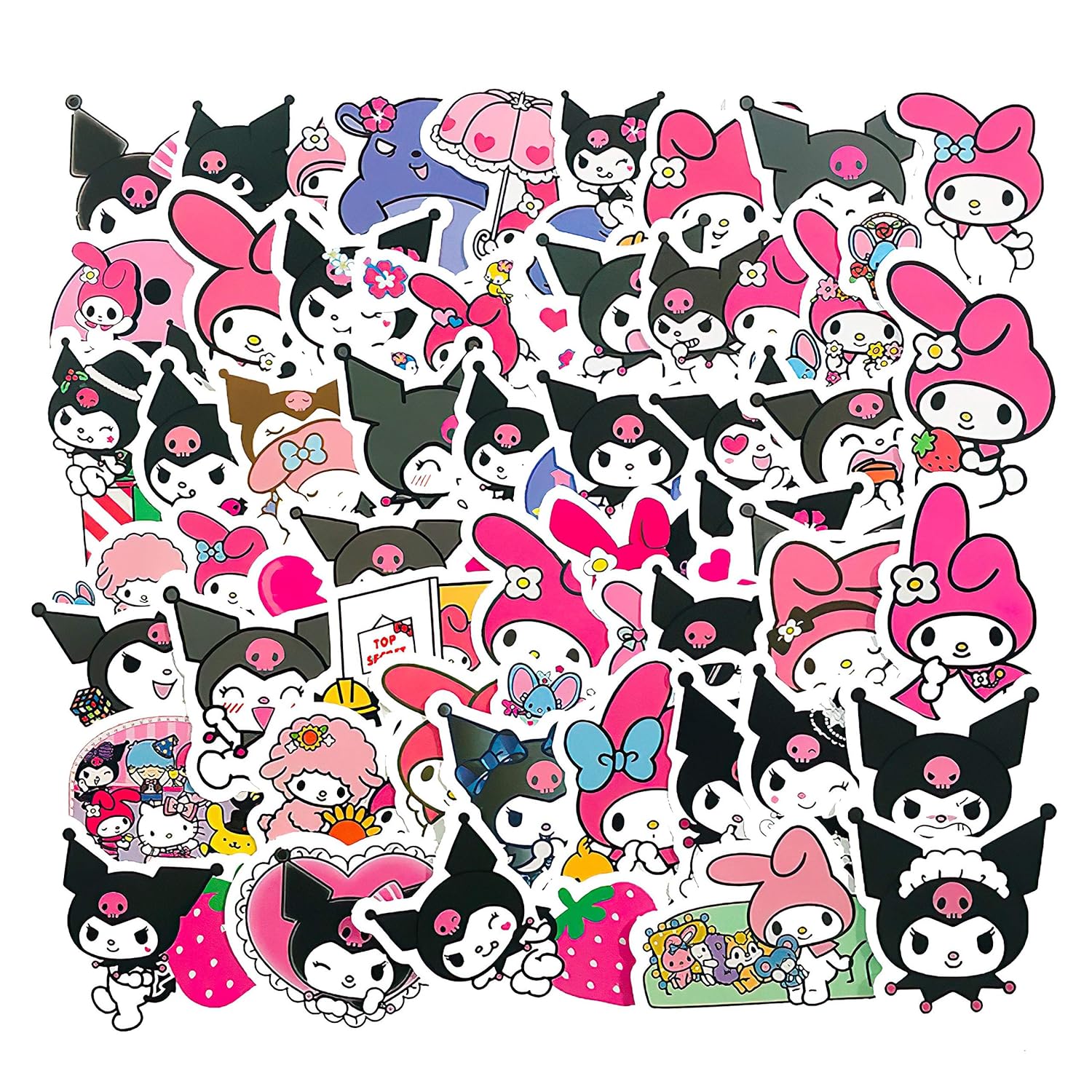 Мелоди наклейки. Милые наклейки. Каваи наклейки. Мелоди голова стикер. My melody and kuromi наклейки.