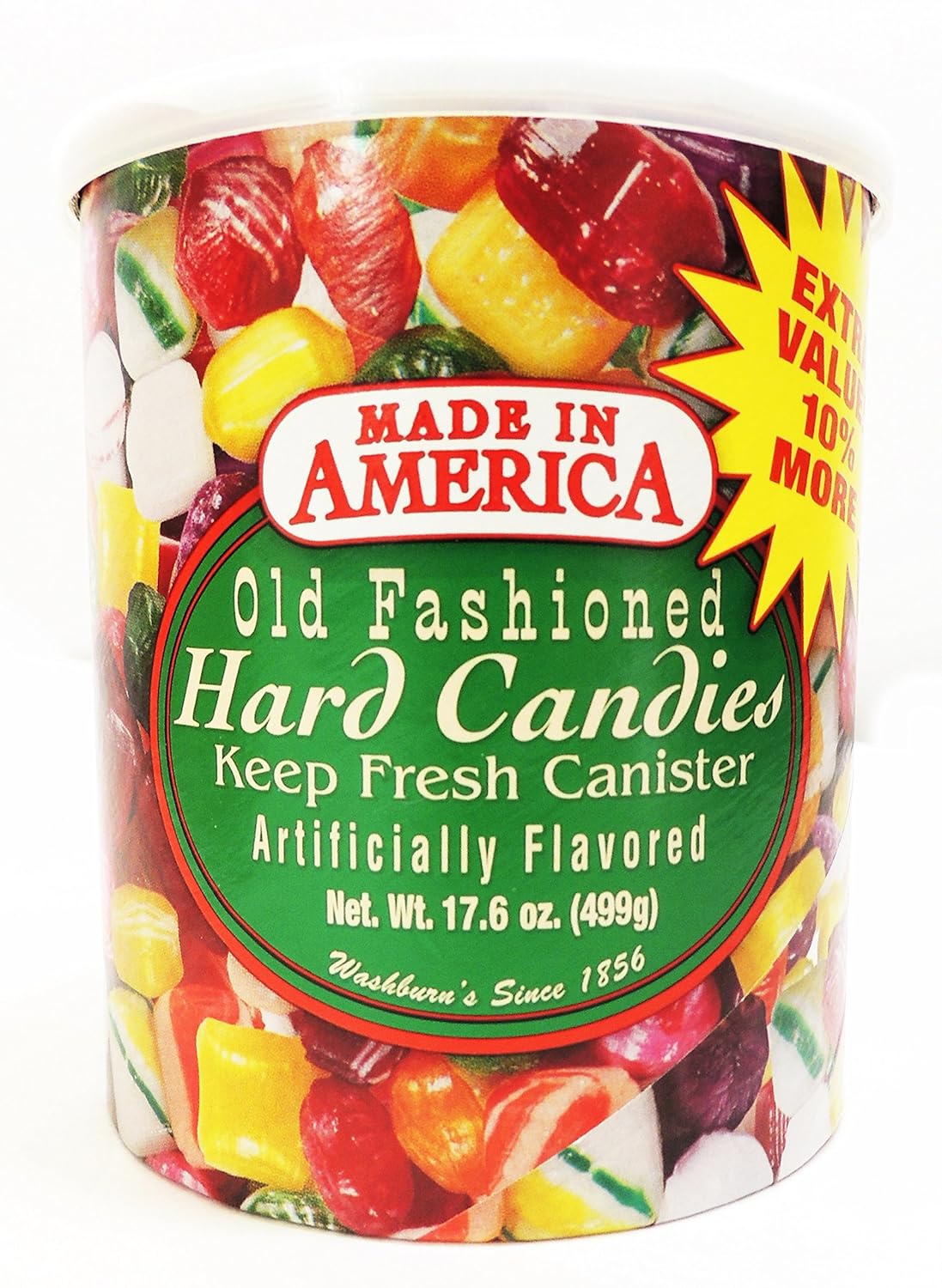 Washburn Candy Corp Washburns Old Fashioned Hard Candy 17.6 Oz Canister