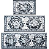 Kitchen Rug Set 3Pcs, Boho Rug Sets Non Slip Washable for Floor Thick Farmhouse Kitchen Decor Runner Rugs for Kitchen, Entryway，Laundry, Hallways 20''x32''+20''x48''+20''x59