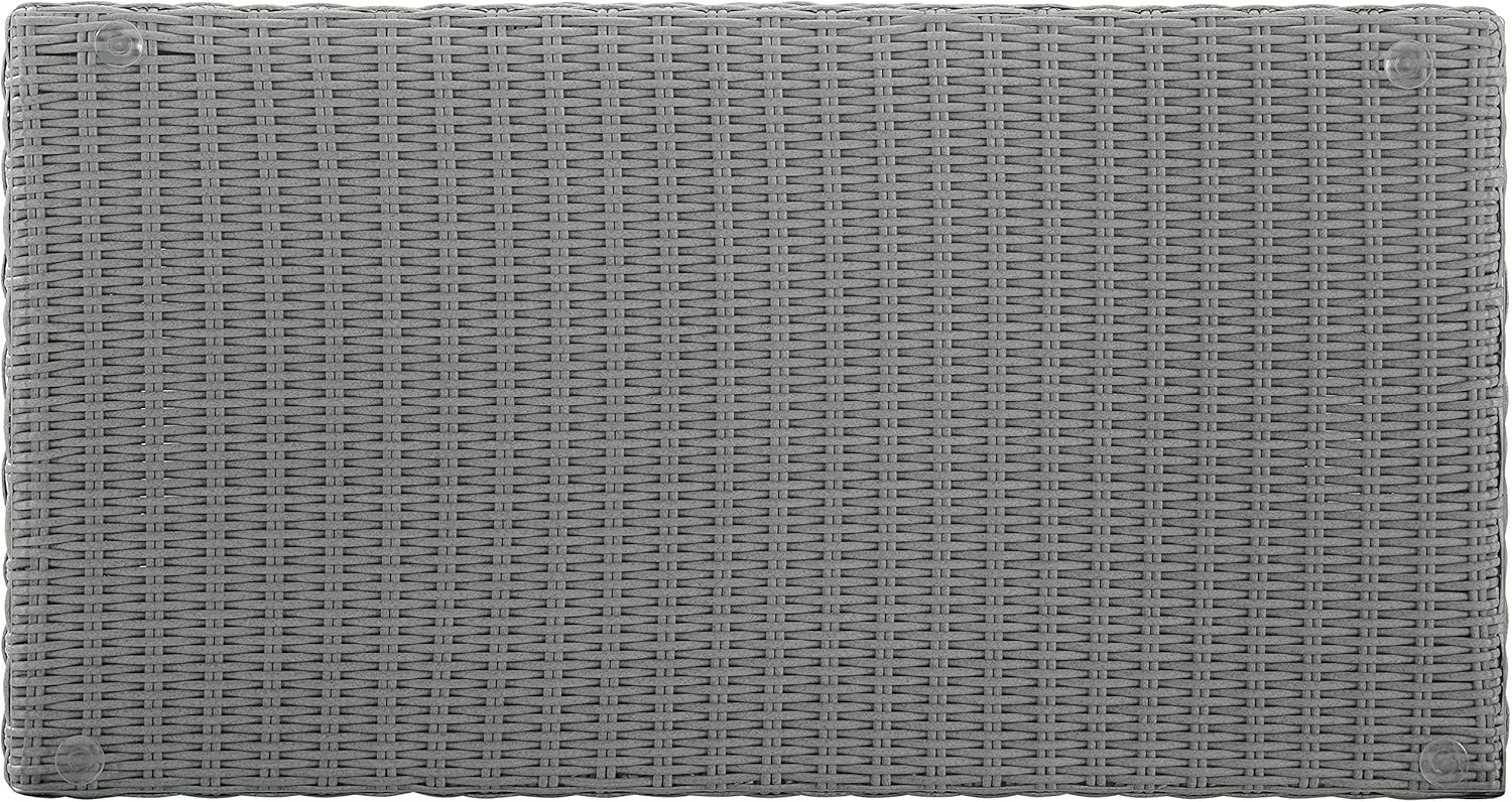 Crosley Furniture CO7208-GY Bradenton Outdoor Wicker Rectangular Tempered Glass Top Coffee Table, Gray : Garden & Outdoor