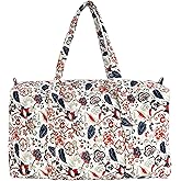 Hirooms Woman’s Premium cotton Large Travel Tote Overnight Duffel Bag Lightweight Zipper Weekender