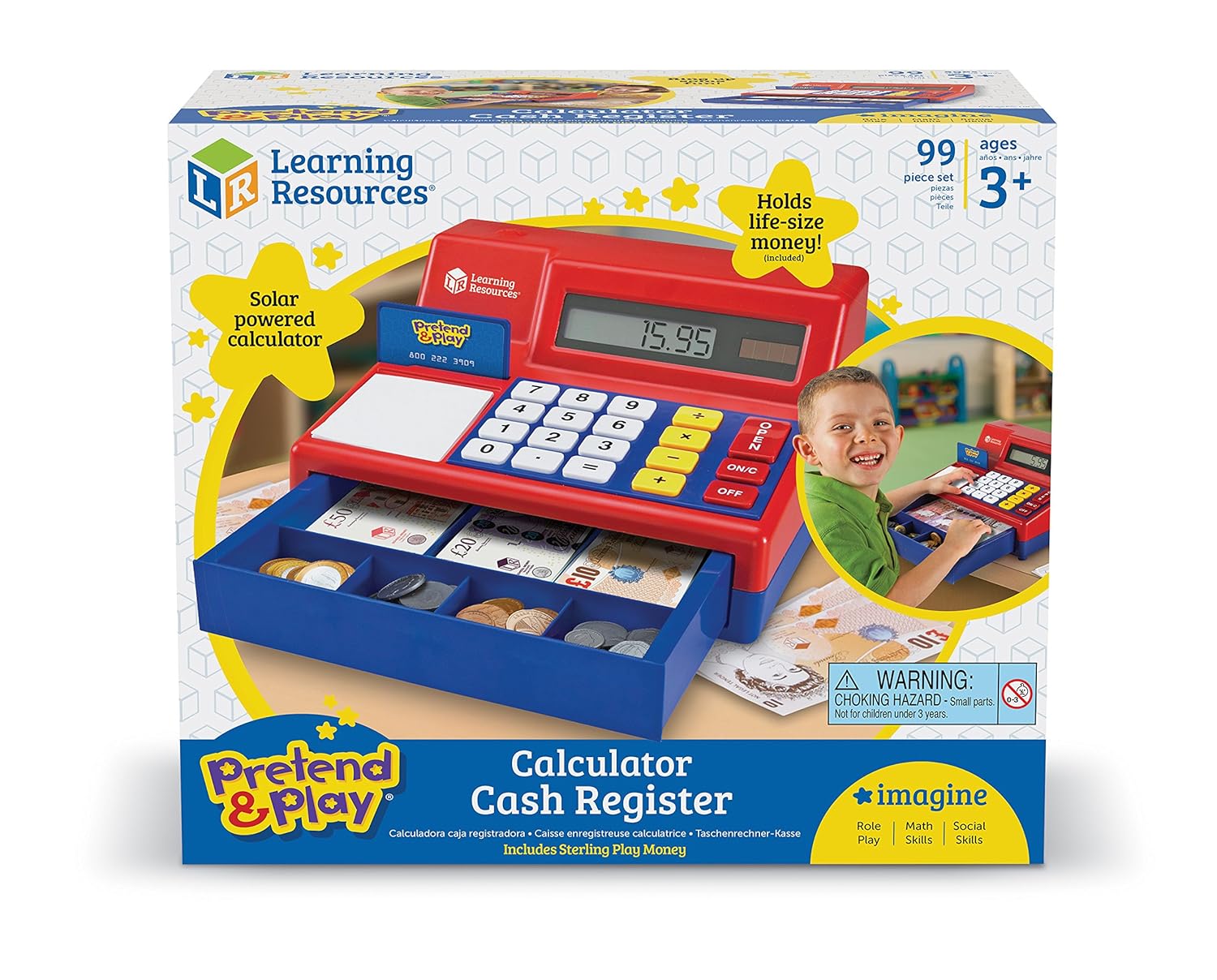 Learning Resources Pretend and Play Calculator Cash Register with UK