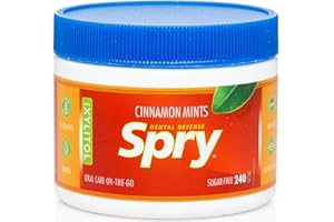 Spry Xylitol Cinnamon Mints Sugar Free Candy - Breath Mints That Promote Oral Health, Dry Mouth Mints That Increase Saliva Production, Stop Bad Breath, 240 Count (Pack of 1)