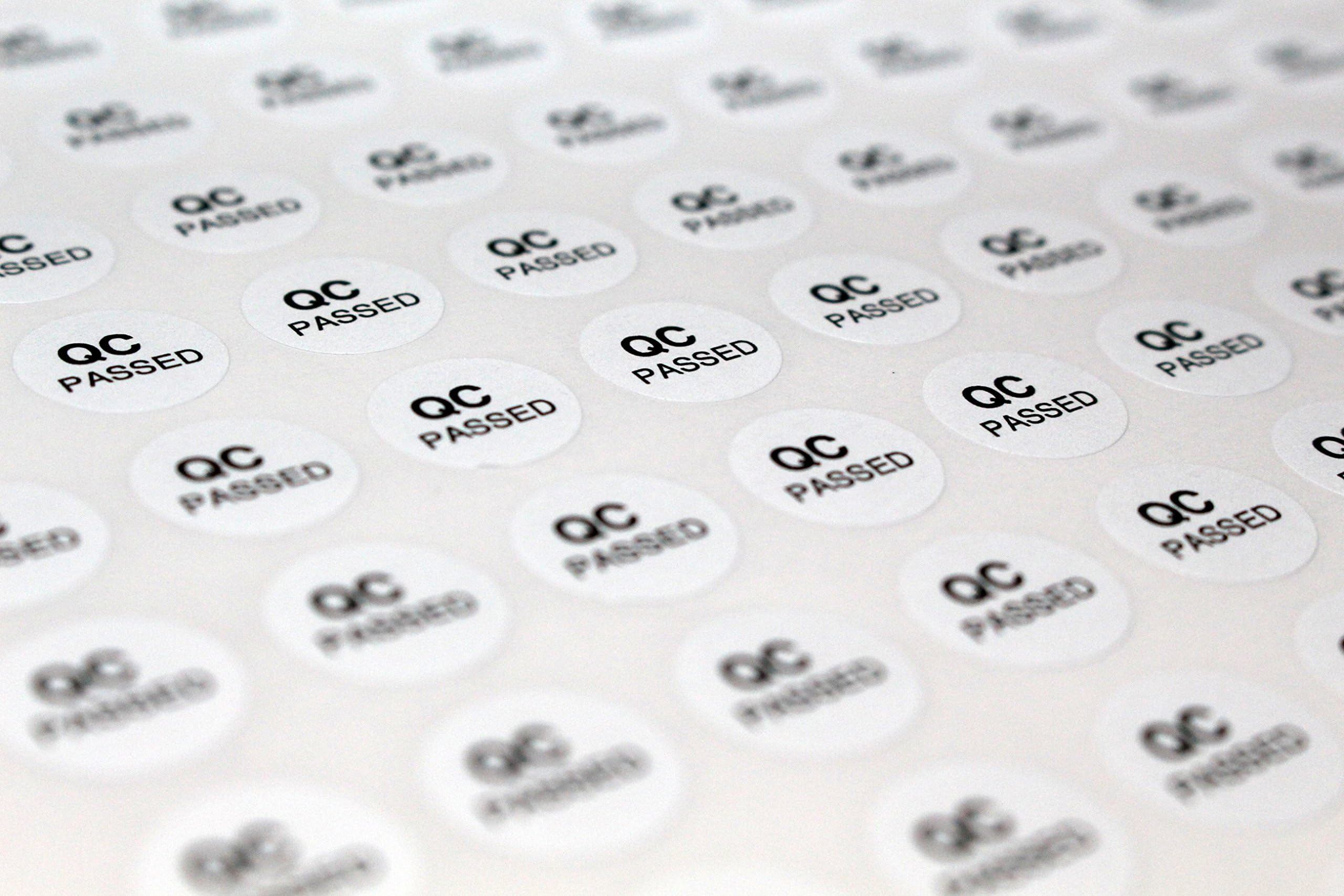 216 "QC Passed" Round Circular Permanent Self-Adhesive Stickers - 13mm (1 sheet)