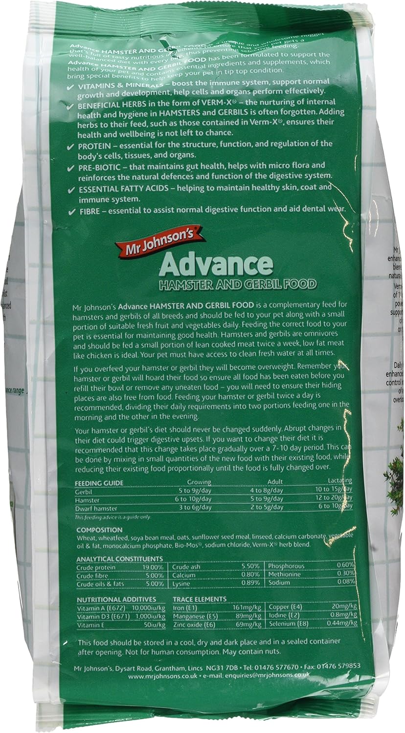 Mr Johnson's Advance Hamster and Gerbil Food, 750 g, transparent, 750 g (Pack of 1) - Image 3