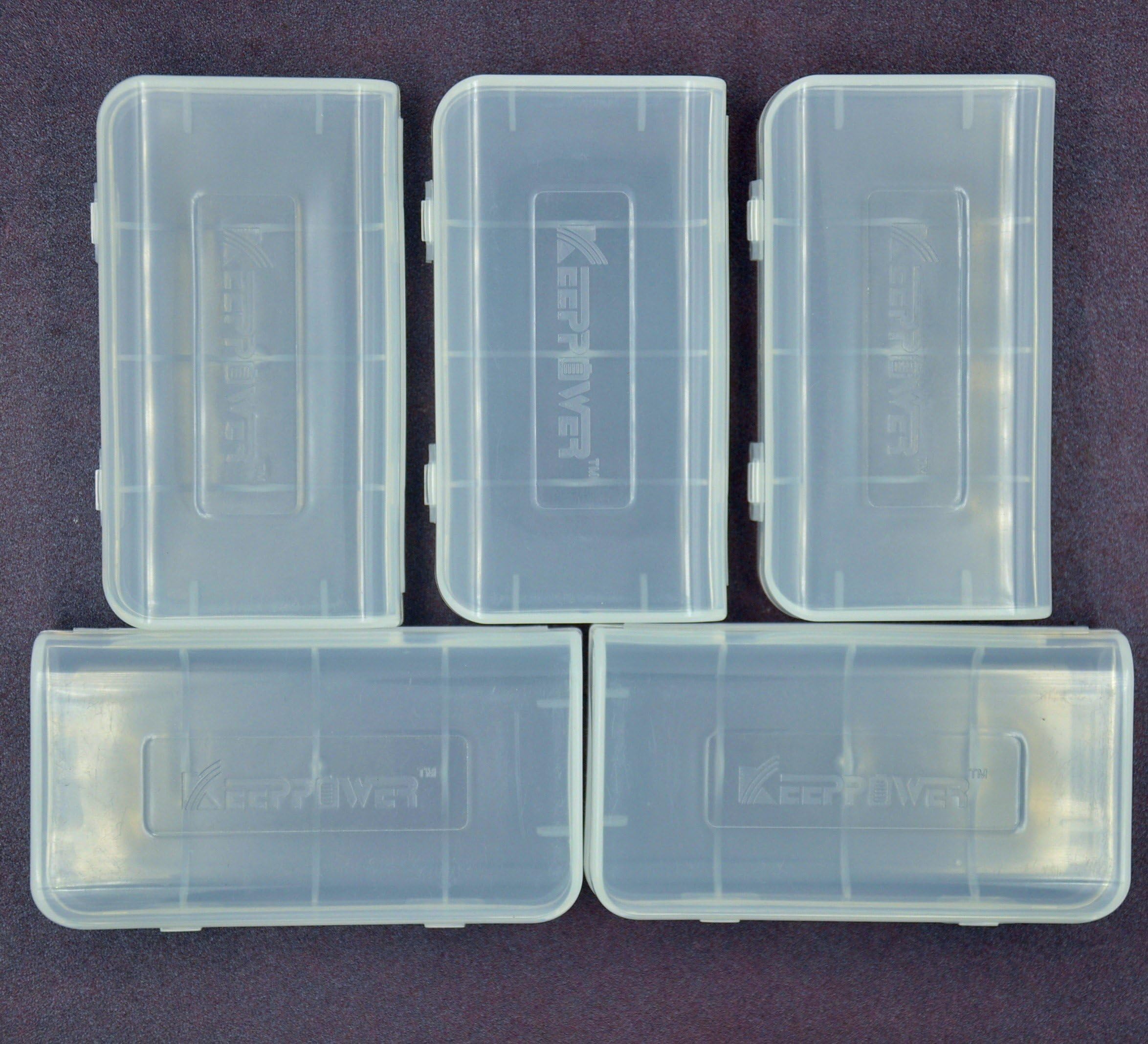5pcs Keeppower Battery Storage case for 2 pieces 18650/4pieces CR123A