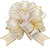 BeyLi 20 PCS Pull Bows for Gift Wrapping - Assorted Colors, Bow Gifts, 6 Inch, Perfect for Holiday Gifts and Special Occasions (White)