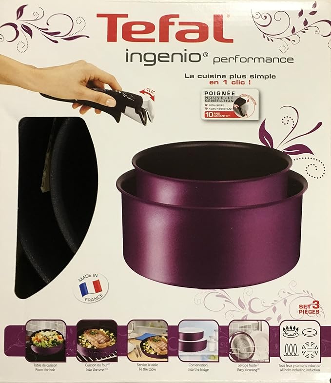set ingenio casseroles 3 pièces induction tefal Amazon.fr Cuisine